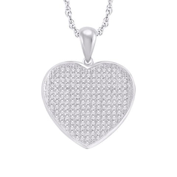 10KT White Gold 0.50 Carat Heart Pendant-0825214-WG