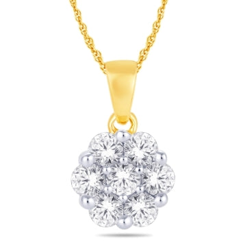 10KT Yellow Gold 0.25 Carat Flower Pendant-0825231-YG