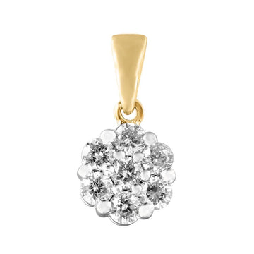 10KT Yellow Gold 0.75 Carat Flower Pendant-0825233-YG-10KT