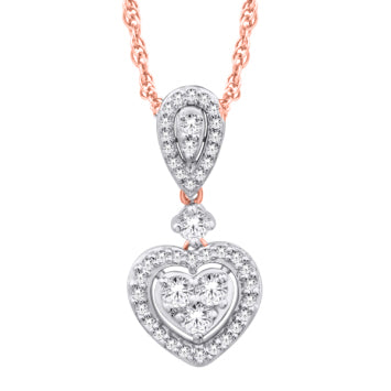 10KT Rose Gold 0.25 Carat Heart Pendant-0825243-RG