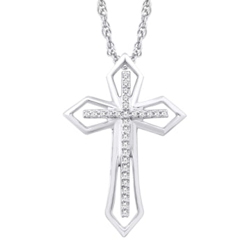 10KT 0.08CTW CROSS PENDANT