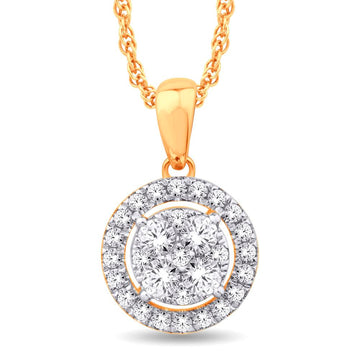 10KT Yellow Gold 0.50 Carat Round Pendant-0825387-YG