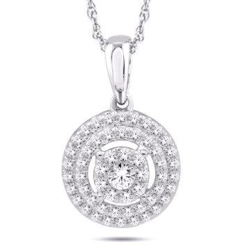 10KT White Gold 0.40 Carat Round Pendant-0825391-WG