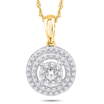 10KT Yellow Gold 0.40 Carat Round Pendant-0825391-YG