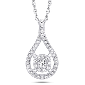 10KT White Gold 0.33 Carat Pear Pendant-0825392-WG