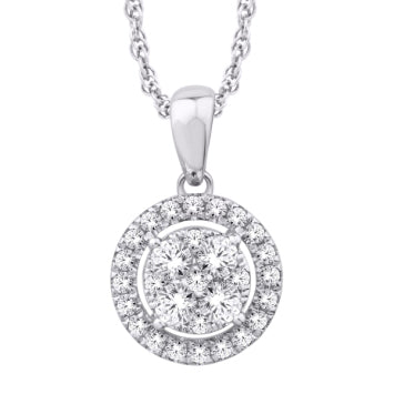 10KT White Gold 0.75 Carat Round Pendant-0825402-WG