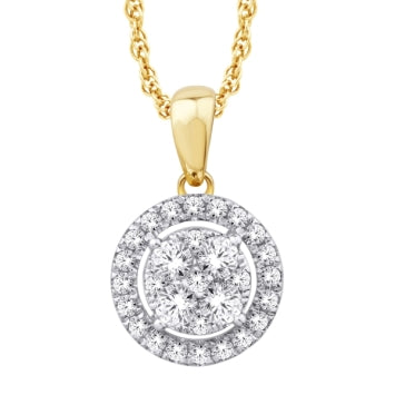 10KT Yellow Gold 0.75 Carat Round Pendant-0825402-YG