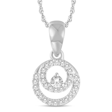 10KT White Gold 0.13 Carat Round Pendant-0825407-WG