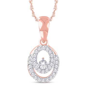 10KT Rose Gold 0.13 Carat Oval Pendant-0825408-RG