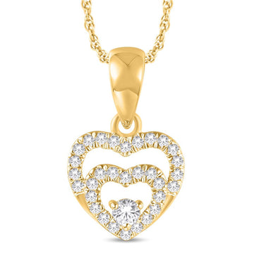 10KT All Yellow Gold 0.13 Carat Heart Pendant-0825409-ALY