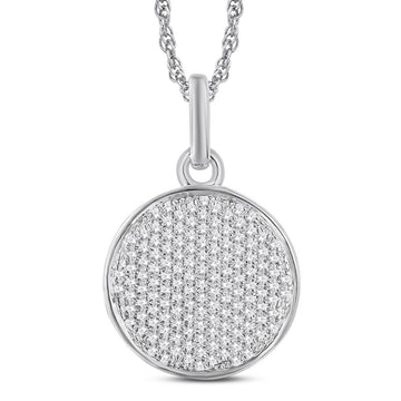 10KT White Gold 0.21 Carat Round Pendant-0825411-WG