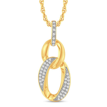 10KT Yellow Gold 0.1 Carat Cuban Link Pendant-0825414-YG