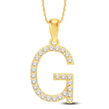 10KT All Yellow Gold 0.25 Carat Initial (G) Pendant-0825438-ALY