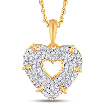 10KT Yellow Gold 0.22 Carat Heart Pendant-0825478-YG