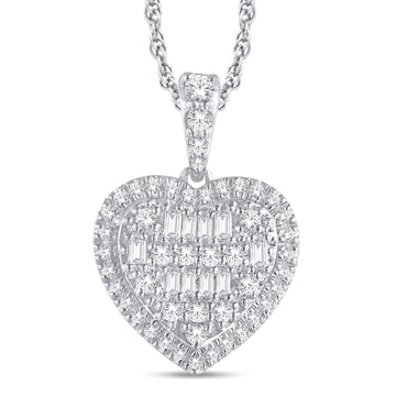 10KT White Gold 0.30 Carat Heart Pendant-0825818-WG