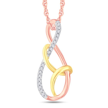 10KT Three-Tone Gold 0.05 Carat Infinity Pendant-0825908-TTT