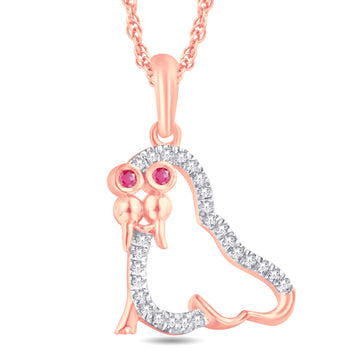 10KT Rose Gold 0.06 Carat Sea lions Pendant-0825911-RG