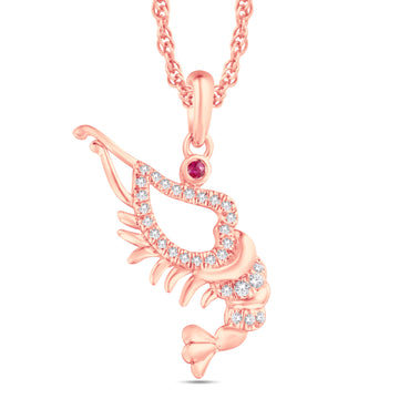 10KT Rose Gold 0.07 Carat Shrimp Pendant-0825917-RG