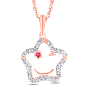 10KT Rose Gold 0.08 Carat Star Pendant-0825918-RG