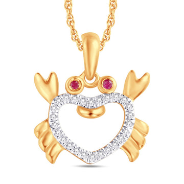 10KT Yellow Gold 0.08 Carat Fashion Pendant-0825920-YG