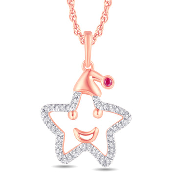 10KT Rose Gold 0.09 Carat Star Pendant-0825924-RG