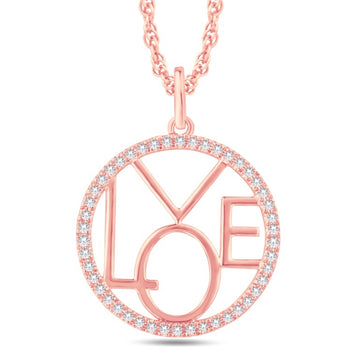 10KT Rose Gold 0.15 Carat LOVE Pendant-0825946-RG