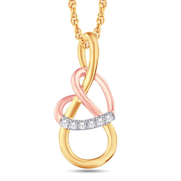 10KT Three-Tone Gold 0.05 Carat Infinity Pendant-0825956-TTT