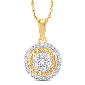 10KT Yellow Gold 0.15 Carat Round Pendant-0825960-YG