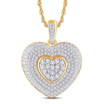 10KT Yellow Gold 0.50 Carat Heart Pendant-0825969-YG