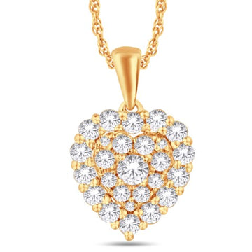 10KT Yellow Gold 0.45 Carat Heart Pendant-0825976-YG