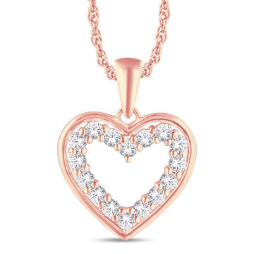 10KT All Rose Gold 0.25 Carat Heart Pendant-0825979-ALR