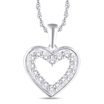 10KT White Gold 0.25 Carat Heart Pendant-0825979-WG