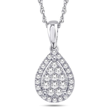 10KT All Rose Gold 0.25 Carat Pear Pendant-0825986-ALR