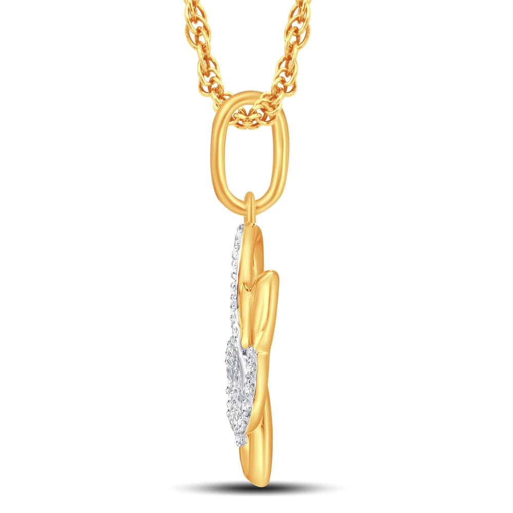 10KT Yellow Gold 0.10 Carat Three Heart's Pendant-0826860-YG