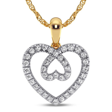 10KT Yellow Gold 0.21 Carat Heart Pendant-0826864-YG