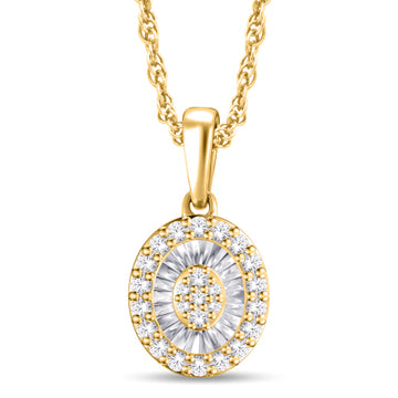 10KT Yellow Gold 0.15 Carat Oval Pendant-0826958-YG