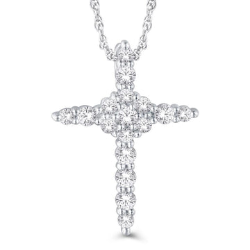 10KT White Gold 0.50 Carat Cross Pendant-0826970-WG