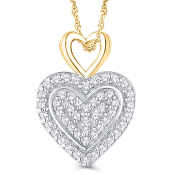 10KT Yellow Gold 0.15 Carat Heart Pendant-0826975-YG