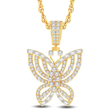 10KT All Yellow Gold 2.20 Carat Butterfly Pendant-0826978-ALY