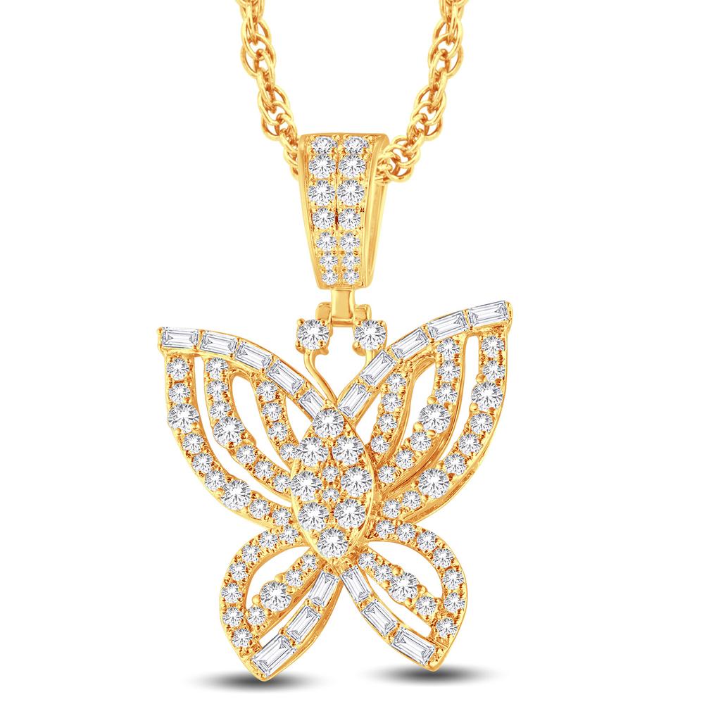 10KT All Yellow Gold 2.20 Carat Butterfly Pendant-0826978-ALY