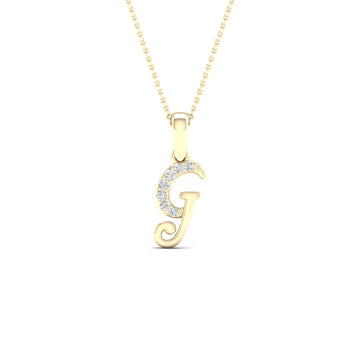 10KT Yellow Gold 0.04 Carat Initial (G) Pendant-0827368-YG