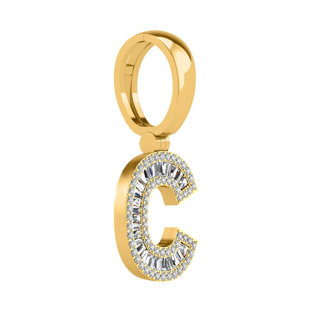 10KT Yellow Gold 0.38 Carat Initial (C) Pendant-0827385-YG