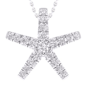 10KT White Gold 0.25 Carat Star Pendant-0827405-WG