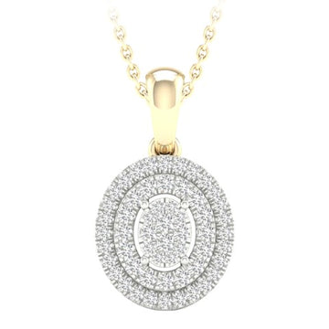 10KT Yellow Gold 0.20 Carat Oval Pendant-0827409-YG