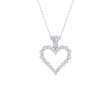 10KT White Gold 0.25 Carat Heart Pendant-0827412-WG