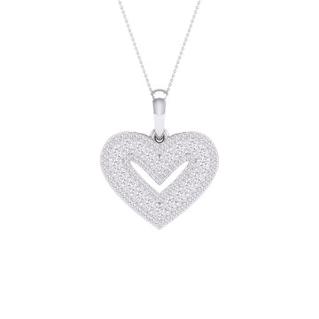 10KT White Gold 0.25 Carat Heart Pendant-0827935-WG