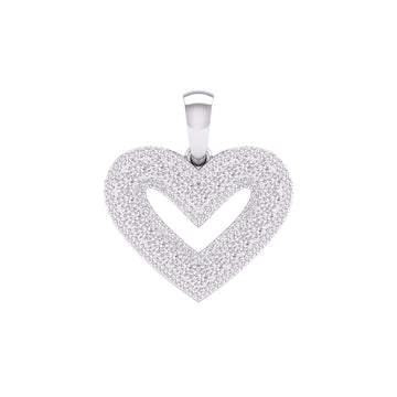 10KT White Gold 0.33 Carat Heart Pendant-0827936-WG