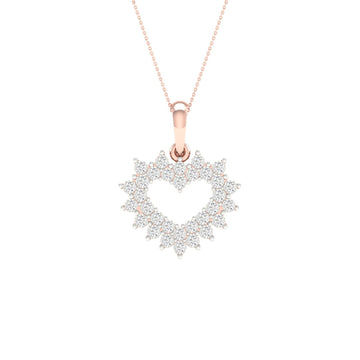 10KT Rose Gold 0.10 Carat Heart Pendant-0827944-RG