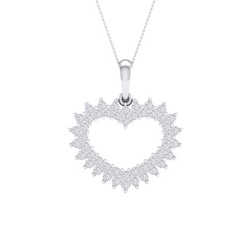 10KT White Gold 0.15 Carat Heart Pendant-0827945-WG