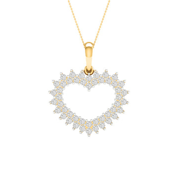 10KT Yellow Gold 0.15 Carat Heart Pendant-0827945-YG